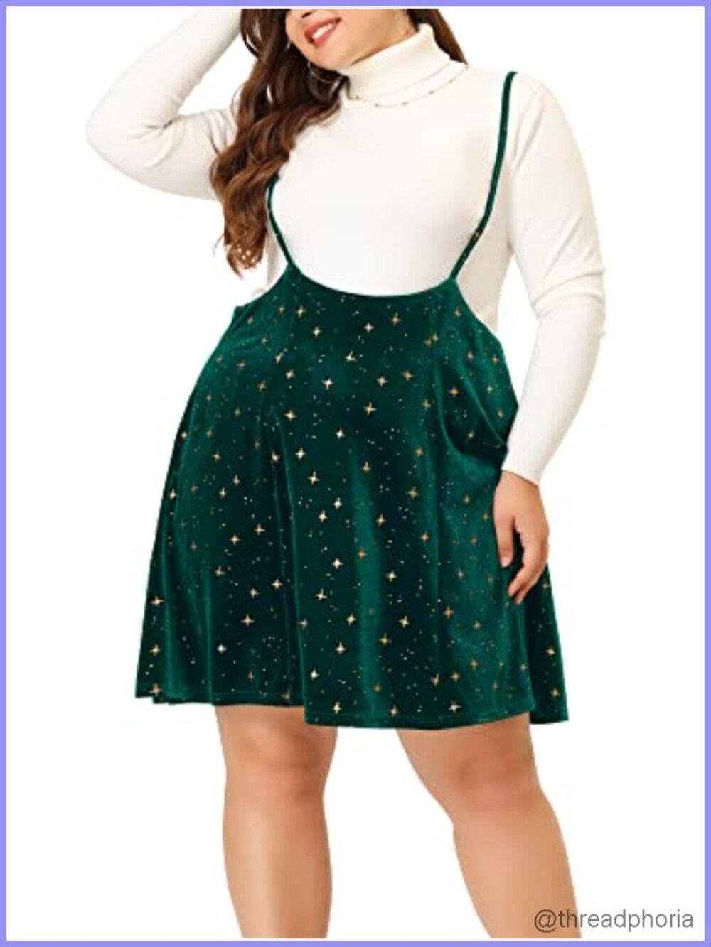 Plus Size Velvet Plaid A-Line Suspenders Skirt Christmas Party Flared High Waist